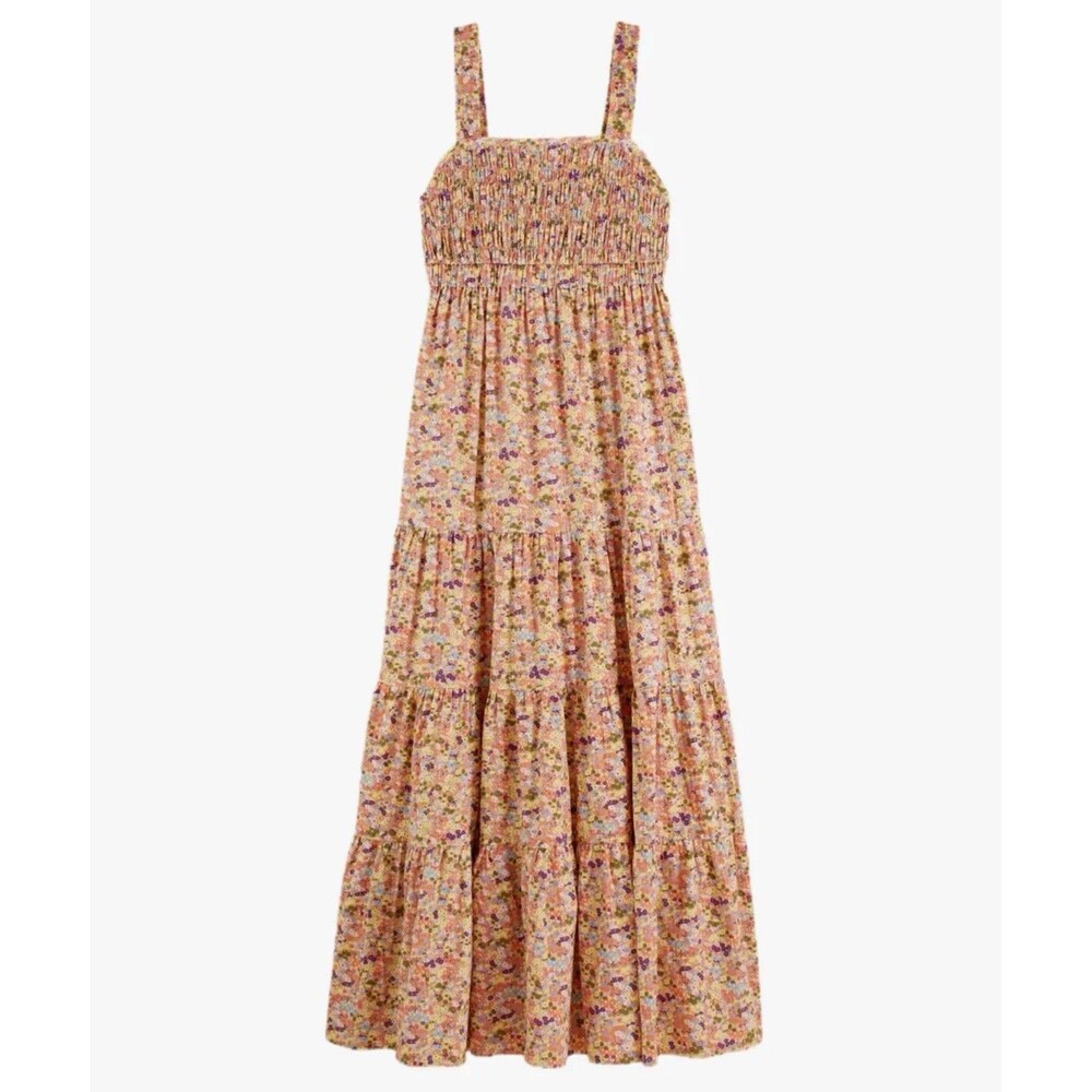 Scotch & Soda Strappy Seersucker Maxi Floral Dress Sz Small New